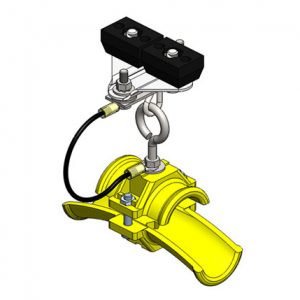 Part No. XA-50590C Standard Duty C-Track Festoon End Clamp For Round Cable, Spark Resistant, For 1.42″ max dia cable / hose