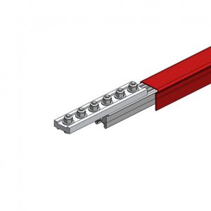 Part No. XA-50731-J Hevi-Bar II Conductor Bar Dura Coat, 500A, Red Med Heat Polycarbonate Cover, With Splice, 30FT Length