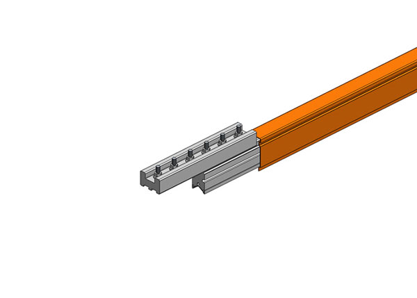 Part No. XA-50734-J Hevi-Bar II Conductor Bar Dura Coat, 1500A, Orange PVC Cover, With Splice, 30FT Length