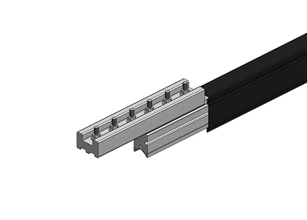 Part No. XA-50734B-J Hevi-Bar II Conductor Bar Dura Coat, 1500A, Black UV Resistant PVC Cover, With Splice, 30FT Length