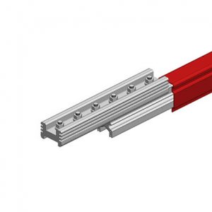 Part No. XA-50735-J Hevi-Bar II Conductor Bar Dura Coat, 1000A, Red Med Heat Polycarbonate Cover, With Splice, 30FT Length