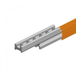 Part No. XA-50736-J Hevi-Bar II Conductor Bar, Dura Coat, 1000A, Orange PVC Cover, With Splice, 30FT Length