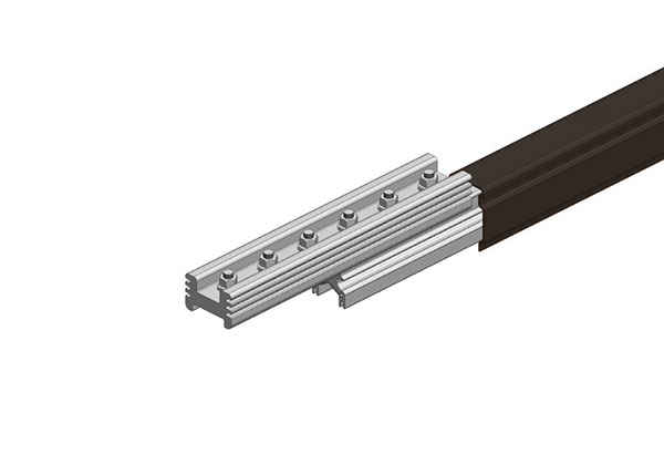 Part No. XA-50736B-J Hevi-Bar II Conductor Bar, Dura Coat, 1000A, Black UV Resistant PVC Cover, With Splice, 30FT Length