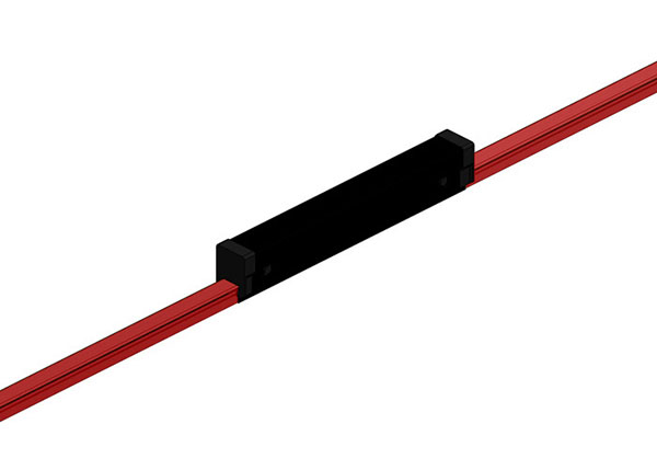 Part No. XA-50741-J Hevi-Bar II, Expansion Section, Dura Coat, 500A, Red Med Heat Polycarbonate Cover, w/Splice, 30 ft L