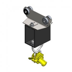 Part No. XA-51214B Standard Duty C-Track Festoon Tow Trolley For Round Cable, Stainless Steel, For 0.63″ max dia cable / hose