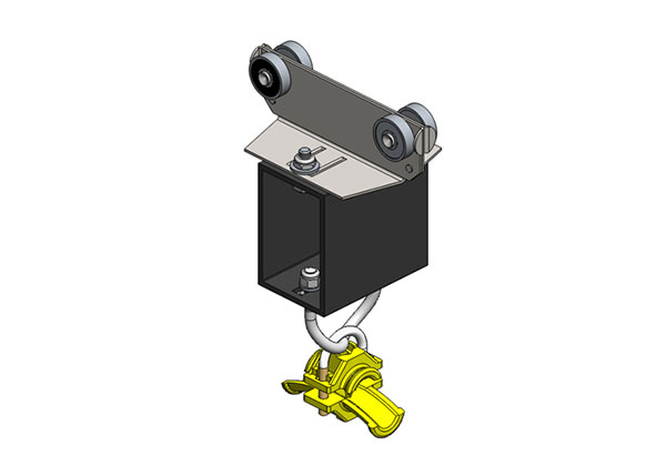 Part No. XA-51214B Standard Duty C-Track Festoon Tow Trolley For Round Cable, Stainless Steel, For 0.63″ max dia cable / hose