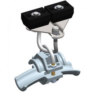 Part No. XA-51215 Standard Duty C-Track Festoon End Clamp For Round Cable, Stainless Steel, For 0.98″ max dia cable / hose