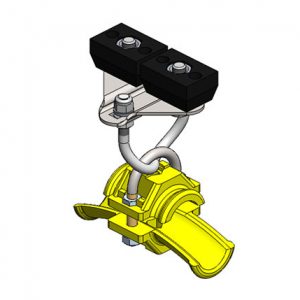 Part No. XA-51215B Standard Duty C-Track Festoon End Clamp For Round Cable, Stainless Steel, For 0.63″ max dia cable / hose