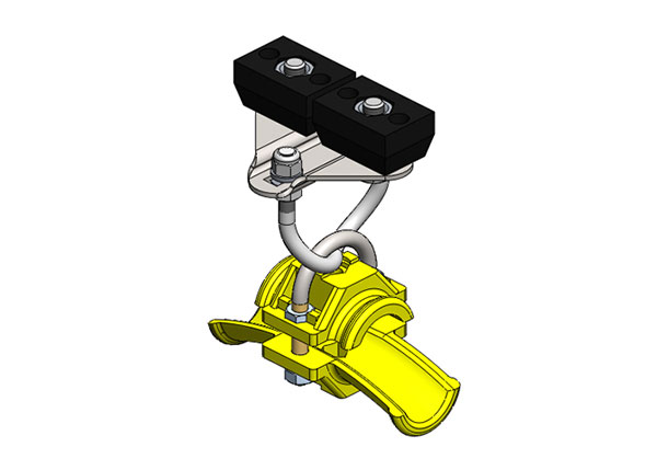 Part No. XA-51215B Standard Duty C-Track Festoon End Clamp For Round Cable, Stainless Steel, For 0.63″ max dia cable / hose