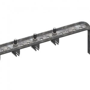 Part No. XA-51767E 8-Bar, Bracket, Web, with Hanger Clamps, 4 Steel Snap-in, 3 inch on Center, 15.5 inch L