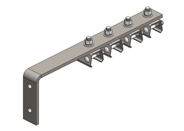 Part No. XA-51785D Hevi-Bar II, Bracket, Web, Plated, w/4 Stainless Steel Cross-bolt Hangers, w/Insulators (for 500A Only), 19.25 inch L