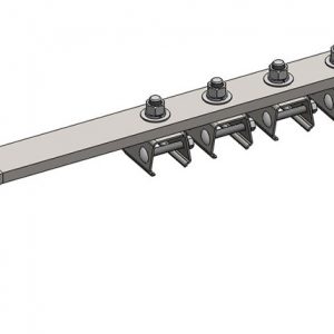 Part No. XA-51786C Hevi-Bar II, Bracket, Web, Stainless Steel, w/4 Stainless Steel Cross-bolt Hangers (for 500A Bar Only), 19.25 inch L