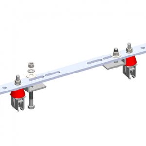 Part No. XA-51865 8-Bar, Bracket, Flange, with Hanger Clamps, Plastic Snap-in, 2+2, w/Insulators, 19 3/8 Inch L