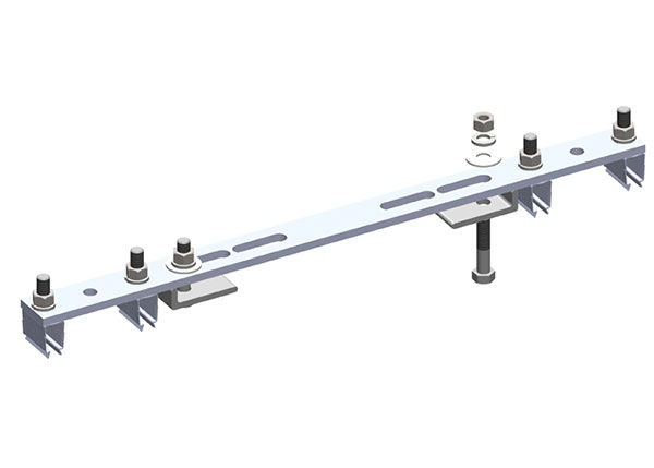 Part No. XA-51866 8-Bar, Bracket, Flange, with Hanger Clamps, Steel Snap-in, 2+2, 19 3/8 inch L