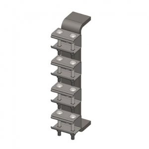 Part No. XA-51876 Hevi-Bar II, Bracket, Web, Lateral Mount, w/4 Polycarbonate Snap-In Hangers (for 700-1500A Bar)