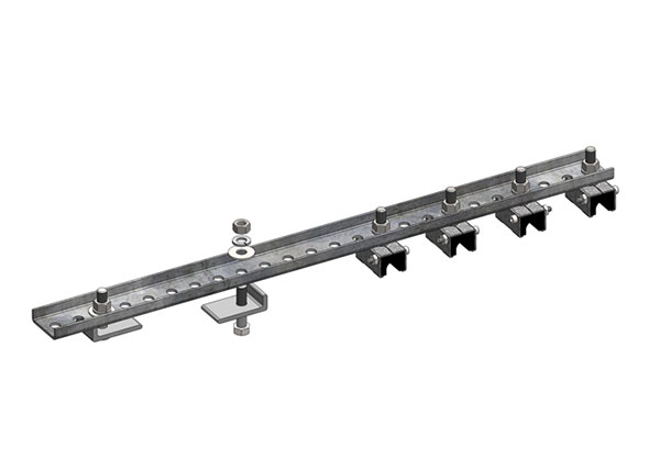 Part No. XA-52273E 8-Bar, Bracket, Flange, with Hanger Clamps, Steel Snap-in, 4 on one side, 24 inch L