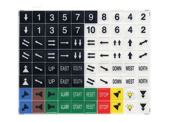 Part No. XA-52517 Radio Remote Control Part, for Saga K1/K2 Series, Transmitter Button Legend (also for L8B, L10, or L12)