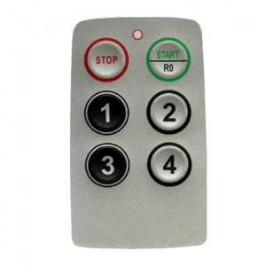 Part No. XA-701P0065 Radio Remote Control Part, for Saga Protean Series, Button Legend, Start/Stop numbers 1-4