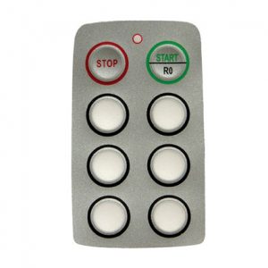 Part No. XA-701P0221 Radio Remote Control Part, for Saga Protean Series, Button Legend, for 8-button Transmitter