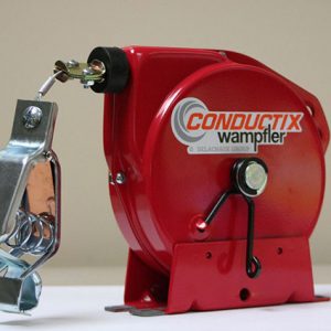 Part No. XA-SDR25 Grounding Reel For Static Discharge, 25FT of Steel Cable, Uncoated