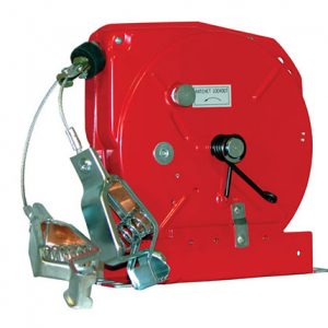 Part No. XA-SDR50Y-O Grounding Reel For Static Discharge, 50FT of Steel Cable with Orange Jacket with Dual “Y” Connector