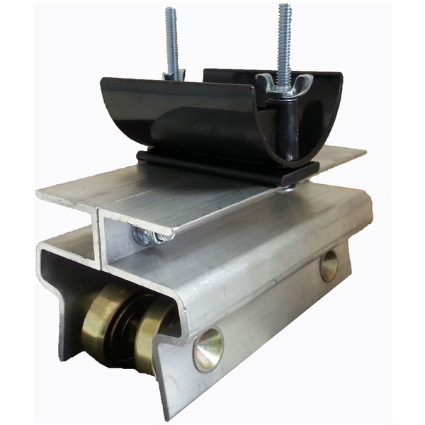 Part No. FC-TR12-SS Standard Trolley with Stainless Steel Wheels and 3" Dia. Nylon Saddle