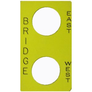 Part No. 9001SKN206 Legend Plate – BRIDGE: EAST – WEST