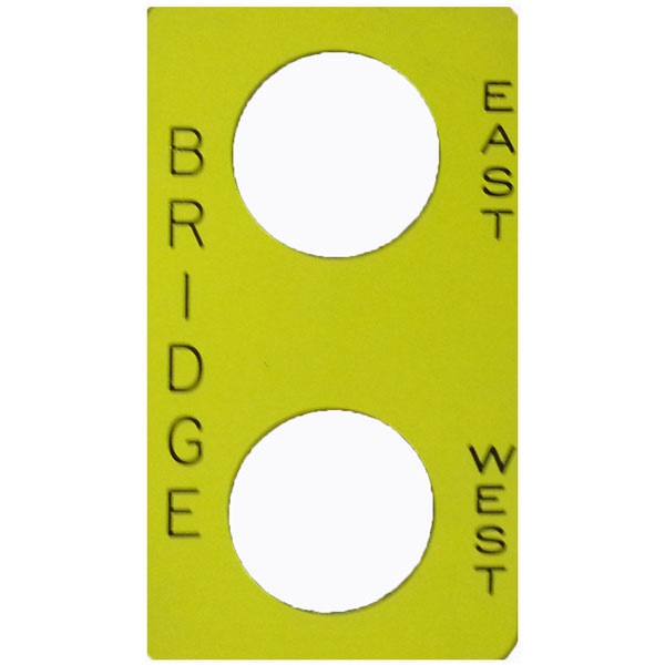 Part No. 9001SKN206 Legend Plate - BRIDGE: EAST - WEST