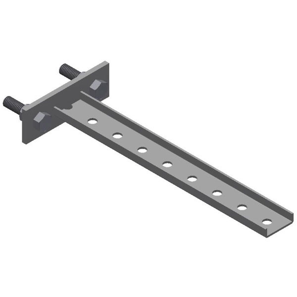 Part No. B-100-BRCT7 Steel Bracket – 8 Holes, 12-3/4″