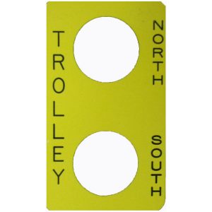 Part No. 9001SKN204 Legend Plate – TROLLEY: NORTH – SOUTH