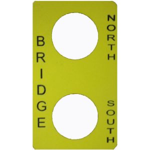 Part No. 9001SKN207 Legend Plate -BRIDGE: NORTH – SOUTH