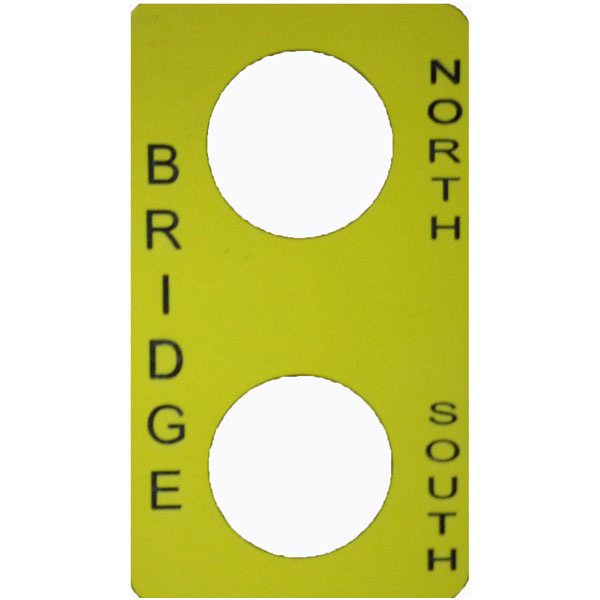 Part No. 9001SKN207 Legend Plate -BRIDGE: NORTH - SOUTH