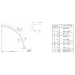 Part No. FC-CH1A-8R Rolled Galvanized Steel Track – 90 deg – 12.6′ OAL